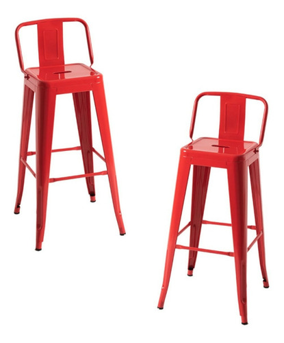 Pack 2 Taburetes Metálicos Tolix 66 Cm Color Rojo