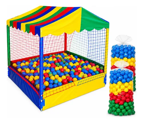Piscina de bolinhas de 1,50 metro com mil bolinhas coloridas