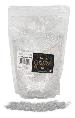 Glitter Gibre Givre Purpurina Xkg Plateado Aluminio