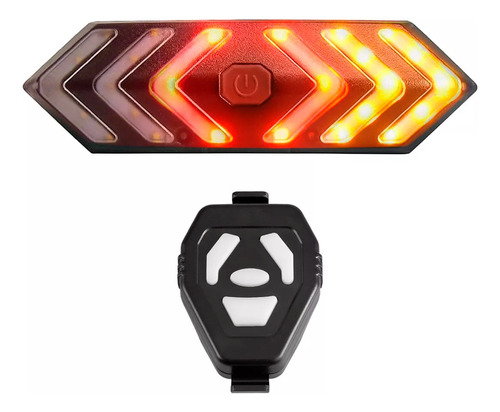 Luz Trasera Bicicleta Con Baliza Giro Casco Regargable Led