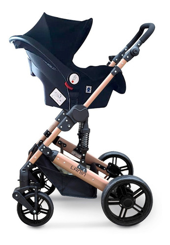 Coche Mega Baby Bebe Convertible Tres En Uno Con Huevito + Asiento Moisés Cuna Plegable Liviano