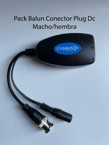 Imagen 2 de 10 de Pack Balun Conector Plug Dc Macho/hembra Apto Cámaras Dahua