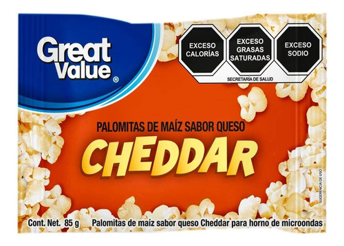 Great Value Palomitas Para Microondas Sabor Cheddar
