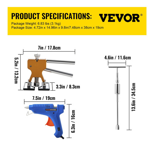 Kit 53 Pcs Extractor Reparación De Abolladuras Sin Pintura