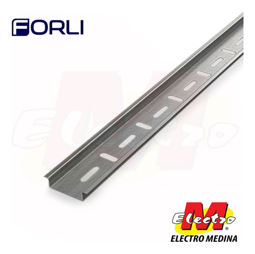 Riel Din Soporte Perforado 35mm Tira 1 Metro Electro Medina