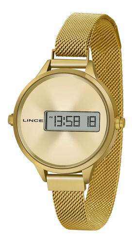 Relógio Lince Feminino Sdg4635l Digital Dourado 