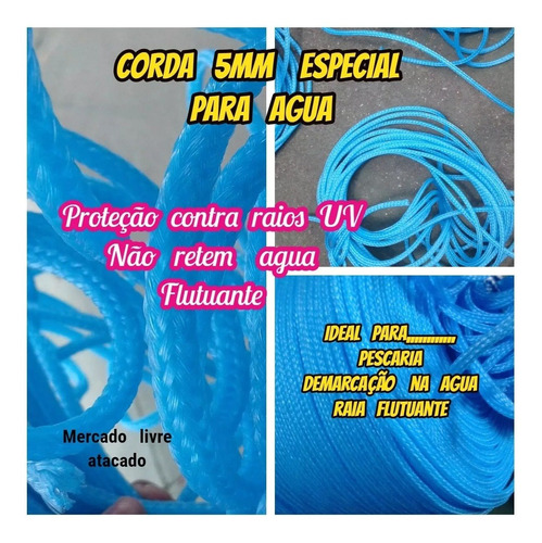 Corda Especial 5mm P/agua Pescar Marcar Proteger Kit C/20mts