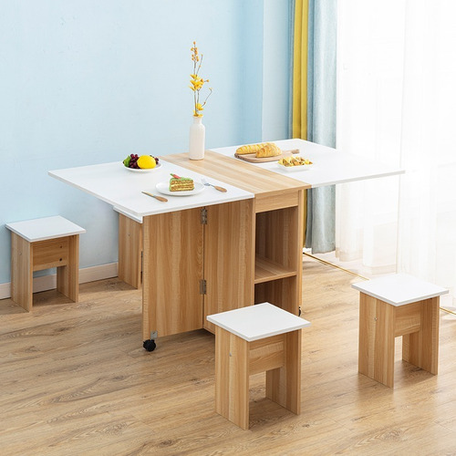 Comedor Plegable Para 4 Personas Incluye 4 Pisos 140x80x76