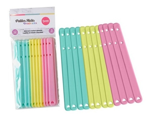 Palitos Sticks Helado Icepops X12 Unidades Pastel Parpen 