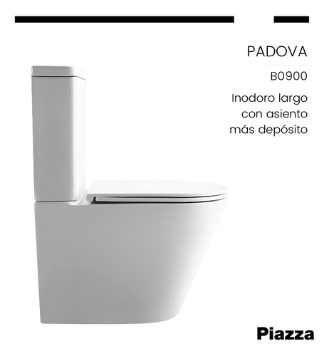 Inodoro Con Deposito Y Asiento Dual Desca Piazza Loza Padova