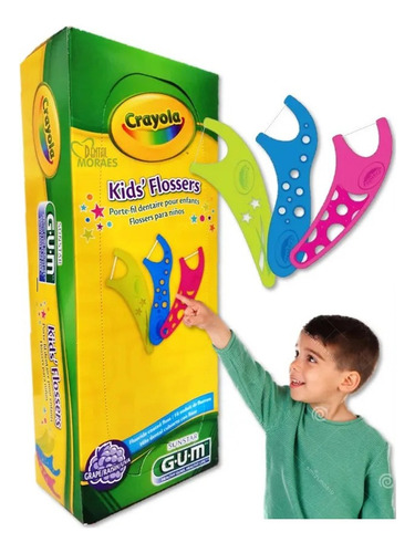 Gum Flossers Fio Dental Crayola Kids Caixa C/ 144un