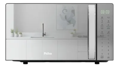 Micro-ondas Philco 20L Espelhado Limpa Fácil PMO24S 127v
