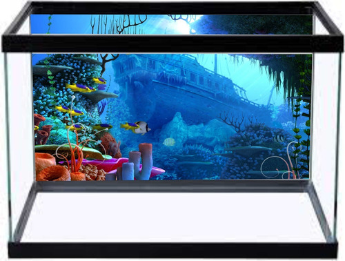 Imagem 4 de 5 de Papel De Parede Adesivo Decorativo Fundo Aquário Fd9 41x138