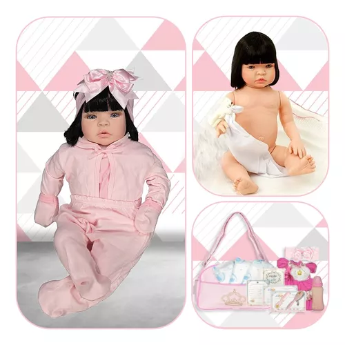 Bebê Reborn Boneca Menina Real 22 Itens Bolsa Matern+barata