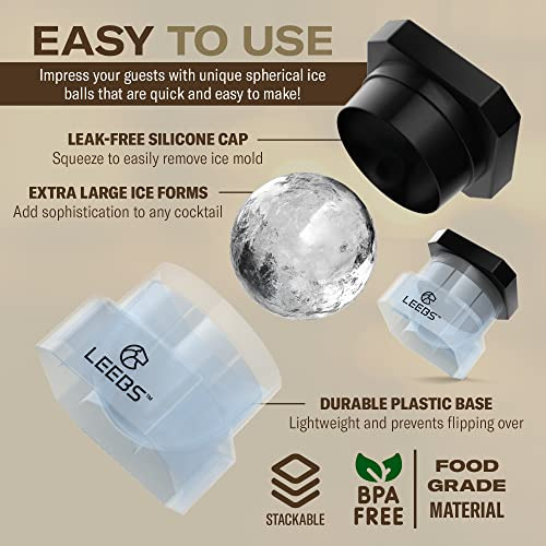 Juego De 2 Vasos De Whisky, Molde Doble Para Hacer Bolas De