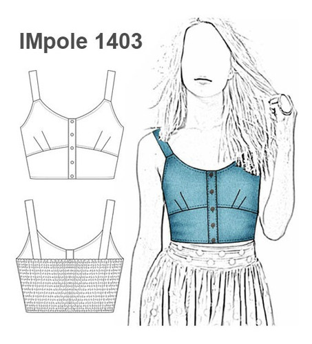 Molde, Patrón Top Bralet Niña