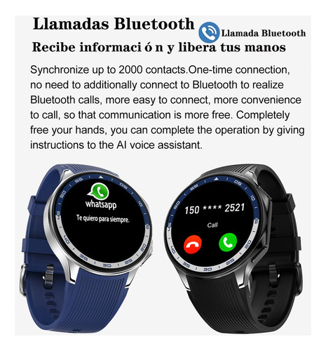 Reloj Inteligente Amoled Bluetooth Llamada Compass Smart