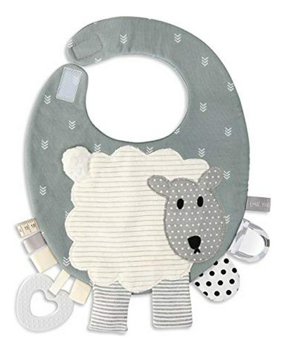 Baberos Para Bebé Demdaco Cute Lamb Grey Polka Dot 12 X 10 C