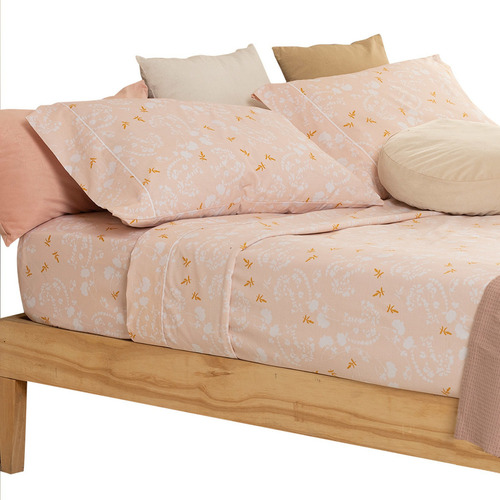 Sábanas De 2 Plazas Arredo Estampadas Florales Cl Color Rosa natural