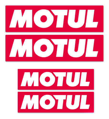 Kit 4 Adesivos Motul Vermelho - 2 Tamanhos 14x3.8cm / 11x3cm