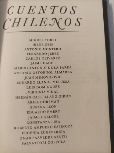Cuentos Chilenos.varios Autores (Usado)