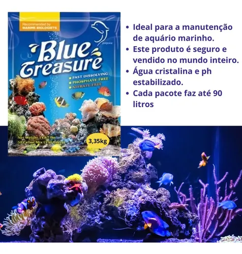 Sal Marinho Aquário Blue Treasure Reef Sea Salt 3,35kg