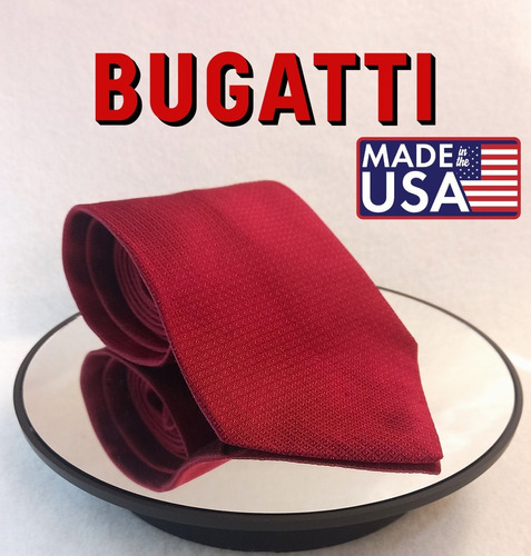 Corbata Bugatti Hecha En Usa,  100% Seda Elegante Y Juvenil