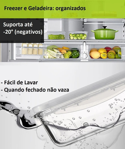 Imagem 8 de 8 de Pote Vidro Retangular 370ml Tampa Hermética Casa Linda
