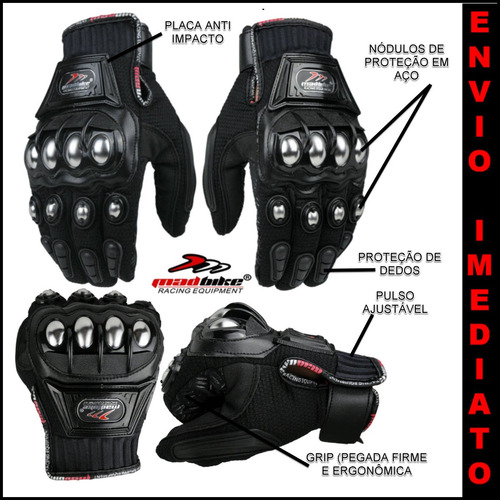 Luvas Moto Motoqueiro Motocross Motociclista Bike Pró 