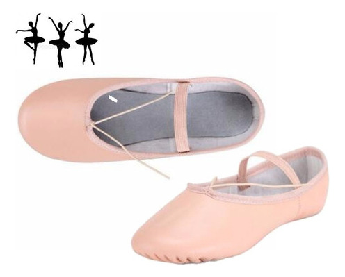 Zapatilla Ballet Cuero Rosa Danza - Tuproductouy