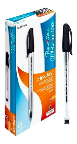 Imagen 3 de 3 de Bolígrafo Paper Mate Inkjoy 100 Kilométrico X12 Unidades