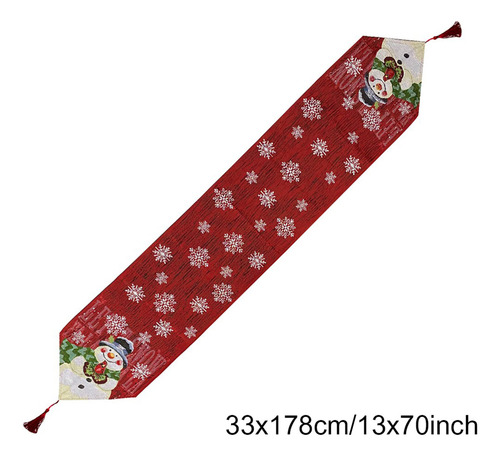 Mantel En Forma De Y, Bordado Con Muñeco De Nieve Navideño,