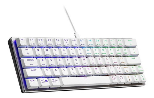 Teclado Mecánico Gamer Cooler Master Sk620 Tkl 60% Red Sw Color del teclado Blanco plateado Idioma Inglés US