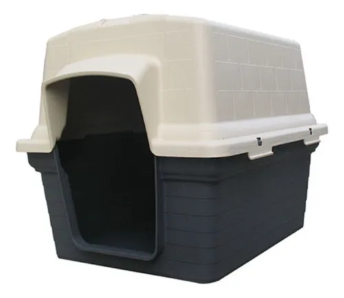 Casilla Plastico Para Perro Pup-villa Tamaño M 87.6x63x63 Cm Color Beige