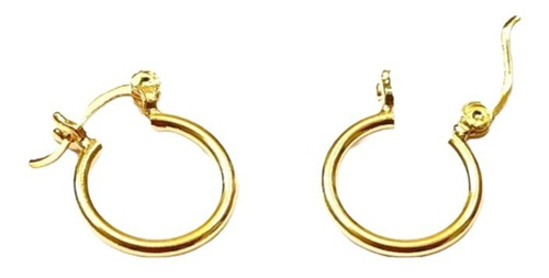 Arracada Lisa En Chapa Oro 14k Arete Bisuteria 6pares+envio