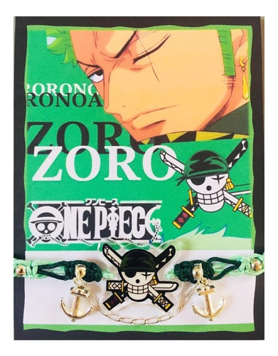 Pulsera Roronoa Zoro Anime One Piece Mugiwara 1 Pieza