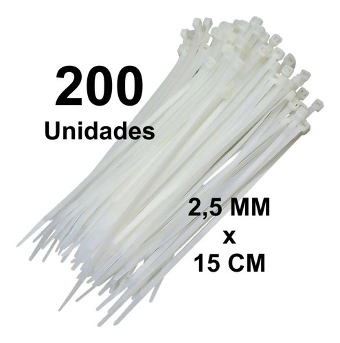 Abraçadeira Helerman 1,0x2,5x100mm 400 Unidades No Atacado Cor Branco