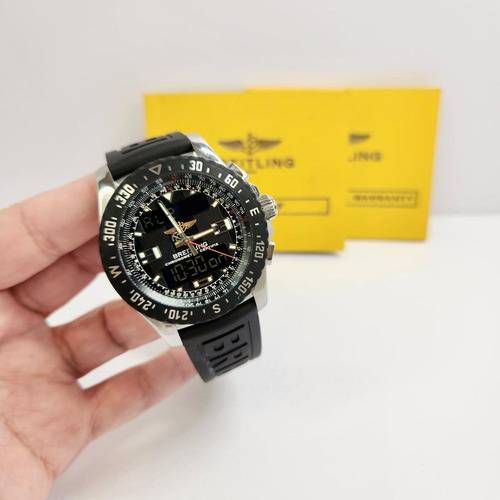 Breitling Airwolf Raven 43mm Quartz Completo Preto Preto Preto