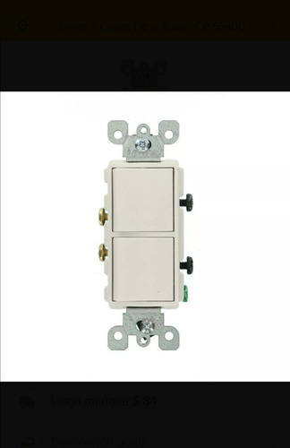 Apagador Leviton Doble, Color Blanco 15a 120/277 Vac/ca 15 A