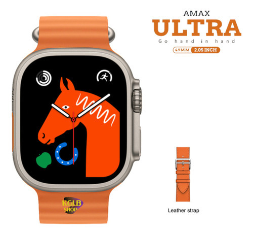 Relógio Inteligente 2 Pulseira Amax Ultra New 2023 49mm Nfc