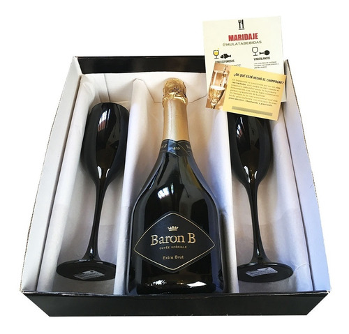 Baron B Y 2 Copas Champagne Negras Nadir Bebidas Regalos