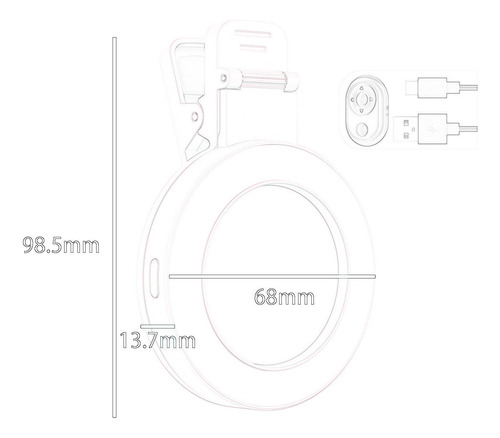 Luz De Relleno Para Teléfono, Lámpara Led Para Selfie, Luz