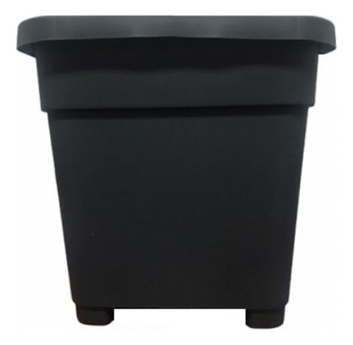 Maceta Versalles Cuadrada Con Apoyo Jardín Balcón Patio 25cm Color Gris Oscuro