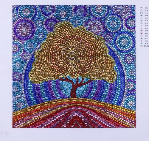 Puzzle 5d - Pintura Com Diamante- Árvore Da Sorte - 30x30 Cm