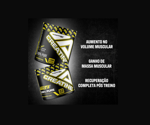 Creatina 100% Pura Adaptogen - 300g Original Sem Sabor
