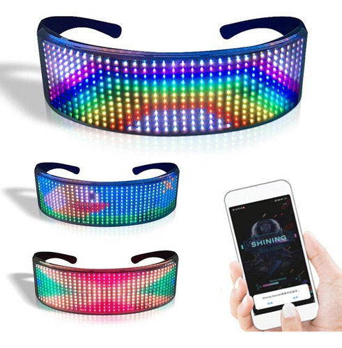 A Lentes Led De Halloween Lentes Luminosas Bluetooth Diy