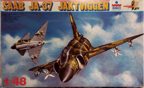 Saab Ja-37 Jaktviggen-escala 1/48 Kit Esci-inmaculado-