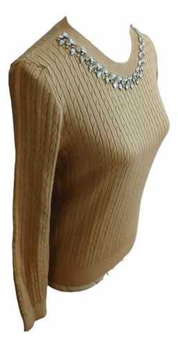 Sweater Mujer Brillos Tejido Elastizado Trenzado K-lipso