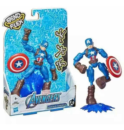 Muñeco Capitan America Bend & Flex Marvel 15 Cm