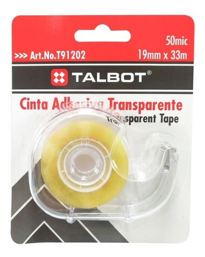 Cinta Talbot Adhesiva Transparente Con Dispensador